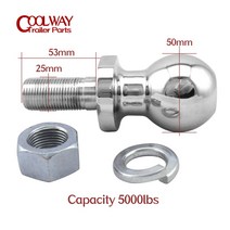 푸드트럭 케이터링 스낵카 트레일러 아이스크림 크롬 히치 마운트 토우 볼 50mm 생크 직경 용량 5000Lbs 커, 한개옵션0