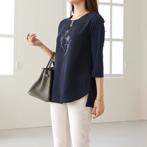 T56691 두송이꽃보석 블라우스롱티엄마옷