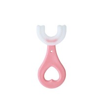 360 도 U자형 아기 칫솔 실리콘 구강 관리 청소, 15.Pink 26T
