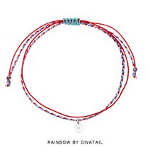 디바테일 [RAINBOW발찌]92.5 Silver Initial Red Mix Misanga Anklet