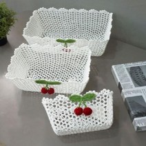 체리 레이스 직사각 바스켓 (3size), 쿠팡 대