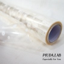 OPP 투명 흰색꽃무늬 롤포장지 안개지 58cm 20M