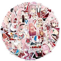 애니메이션 달링 in the Franxx ZERO TWO 스티커 노트북 수물 스케이트 보드 기타 방수 PVC Vsco 키즈 10/, 01 10pcs sticker