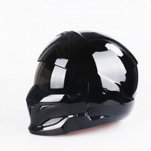 레트로 헬멧 다목적 조합 헬멧 오토바이 기관차 성격 하프 프레데터 헬멧, L_CHINA, Bright Black_L | CHINA