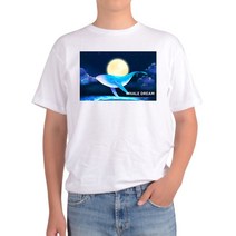 반팔티 남여공용 달빛고래 희망고래 구름고래 고래 감성고래 수염고래 돌고래 디자인선택