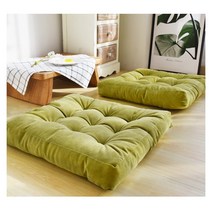 꽃분이네 두꺼운방석 60x60 원형/사각방석 대형방석 키높이 등받이 거실 쇼파 식당 카페 사무실 교회 학교 단체용 편한방석 세탁가능방석, 사각_그린