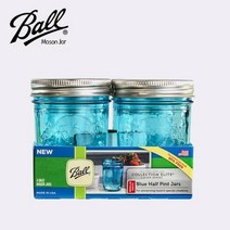볼 메이슨자 블루 중사이즈 유리병 하프파인트 4p 세트 8oz(224ml), 옵션선택