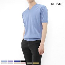 빌리버스 남성 반팔티 BMD109 남자 브이넥 여름 니트 티셔츠