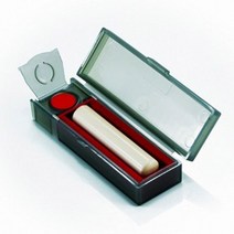 휴대용 플라스틱 반투명 인감도장 케이스 보관함 인주포함