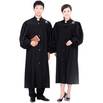 교회 목사 성가대 찬양대 찬양단 임직식 단체복 가운, 블랙  _XL