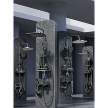 선반형샤워기 샤워기수전 수전 교체 화장실 샤워기, A 블랙 4단 수전 (갤럭시 세트)