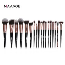 make up brush 붓 메이크업 MAANGE-메이크업 브러쉬 세트 내추럴 헤어 파운데이션 파우더 아이섀도우 메이, 한개옵션1, 13 18PCS-Black
