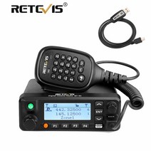 Retevis RT90 DMR 디지털 모바일 라디오 양방향 자동차 라디오 워키 토키 50W VHF UHF 듀얼 밴드 햄 아마추어 라디오 트랜시버 + 케이블, No GPS Version