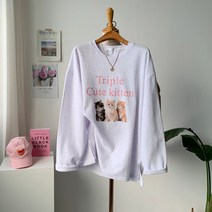 큐티냥냥이와 캐쥬얼한 프린팅 G829 트리플키튼박스