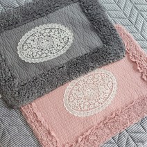 아이보리아이 프릴자수 발매트, 그레이