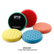 (단품) spta5(125mm)6(150mm) 자동차 스폰지 버핑 연마 패드 amp daroga 자동차 버퍼 폴리셔용 버핑 패드, 5pcs 믹스 컬러, 6인치 지지대, 씨엔