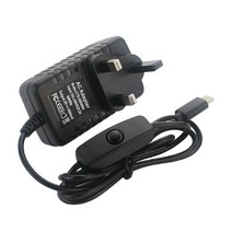 라즈베리 파이 4 전원 공급 장치 5V 3A 타입C 어댑터 스위치 EU 미국 영국 AU RPI 모델 B 용 충전기, [03] UK, 03 UK