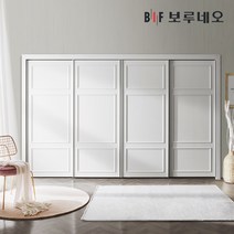 보루네오 330cm 까사 슬라이딩 붙박이장 11자, 오크 진그레이