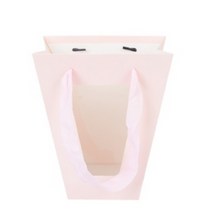꽃다발 꽃집 투명창 사다리꼴 종이 가방 백 9종 택1, 소 - 핑크