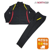 SP2062D 노스캠프 남여공용 집업 두줄 상하의 트레이닝복세트 체육 실내 데일리 생활 편한 괜찮은 블랙