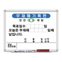 무사고현황판 산업안전표지판 무재해현황판 무재해게시판 안전게시판 60x80cm