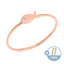 [비앤비골드]14K18K 물고기 탄생석 1mm 아쿠아마린 텐션링 반지 NPR29258