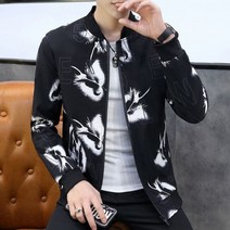 바시티자켓 봄 캐쥬얼 남자 야구점퍼 새로운 가을 남성 봄버 재킷 지퍼 캐주얼 스트리트 힙합 슬림 피트 파일럿 인쇄 야구 유니폼 스트리트웨어