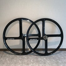 픽시휠셋 마그네슘 합금 700c wheel track Bicycle 4 스포크 mag, 한 쌍의 검은 바퀴