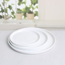 위즈라인 유광 어라운드 원형접시 3size 화이트, 소