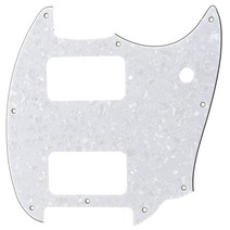 블랙 9 홀 라운드 코너 HH 기타 Pickguard 2 험버커 Squier Bullet 시리즈 머스탱 일렉트릭 액세서리, 06 White Pearl