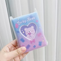 포카홀더 러블리 베어 사진 앨범 3 인치 러브 하트 할로우 Kpop 카드 바인더 아이돌 포토 홀더 64 포켓 이름 책 정리, 09 C2