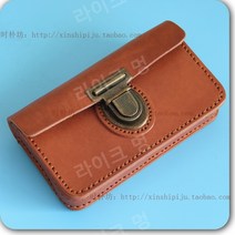 다꾸 수납 가방 파우치 가죽 빈티지 브라운, 엑스라지(내폭 19cm)