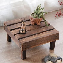 고재스툴 받침대 탄화 고재 미니 선반 스툴 스텝 의자 화분 발코니, 탄화색100x30x25cm(가로세로높이_중간 정도