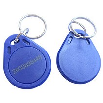 ISO 14443A 13.56MHZ MIFARE Classic 1K Keychain Blue Color Pack of 10 (Blue-ID Printed), 1