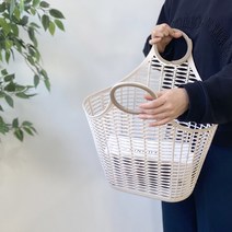 친환경 레트로 젤리 장바구니 목욕탕 시장 마트 바구니 가방, 소