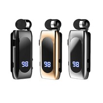 무선 블루투스 이어폰 FINEBLUE K55 듣기 및 대화 20 시간 BT5.2 내장 5C 배터리 20 분 빠른 충전 헤드셋 빠른 충전, 05. Gold w Oval Bag