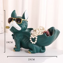 MooFraFree 프렌치불독 트레이 인테리어 장식소품, MFF-Green-TB