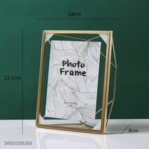 추억 사진 액자 프레임 포토테이블 사진인화 액자틀 캘리그라피 북유럽 금속 크리 에이 티브 유리 클립 말린 꽃 현대 가정 장식 바탕 화면 장식 선물, 황금 7인치-B