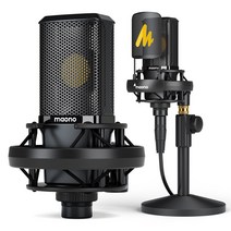 마오노 초대형 34mm 스튜디오 보컬 녹음용 XLR 콘덴서 마이크, AU-PM500T
