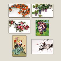 고려미술 명작 갤러리 감그림 포도그림 석류그림 수탉그림 게그림 재물 복 들어오는그림 캔버스액자, 2. 포도 그림