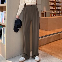 스타일아유 여성용 밴딩 슬랙스 캐주얼 슬림핏 핀턱 일자 팬츠 정장바지 오피스룩 출근룩