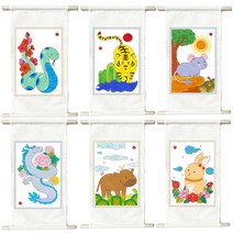 12간지 12종 그림 족자 팔레트 물감 붓 세트 / 십이지신 그림그리기 만들기, 원숭이