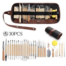 도예 조소 도자기 점토 피스 도구 운반 케이스 전문가용 모델링 키트 초보자용, 30pcs set
