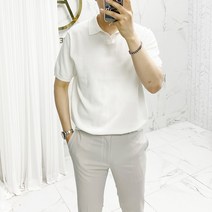 아도르클래식 반오픈 카라 5컬러 니트 반팔티