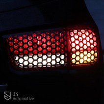 JS automotive 올뉴카니발 리어 후미등 벌집모양 눈화장 차량 익테리어 몰딩 튜닝 악세사리 드레스업 차량 신차 새차 꾸미기 스티커, 스티커6p