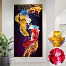 심스타 실십자수 도안세트 황금잉어 물고기 무명실 명주실 초보 큰사이즈, 일반실 60x110 cm