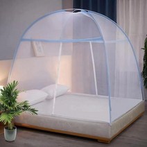 유르트 모기장 설치가 필요없는 가정 침실 캐노피, 클래식 블루 기본 모델, 1.8m 침대 폭 1.8 길이 2 양
