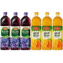 델몬트 오리지널 포도 100% 1.5L 3개+델몬트 오리지널 망고 1.5L 3개, 3+3