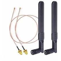 Bingfu 듀얼 밴드 WiFi 2.4GHz 5GHz 5.8GHz 8dBi RPSMA 수 안테나 30cm 12인치 RG178 U.FL IPX IPEX to 암 케이블 2팩 라우터