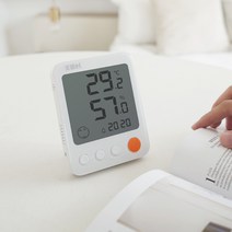 온습도계 온도 습도 계 스마트 외부 액정 측정기, 화이트